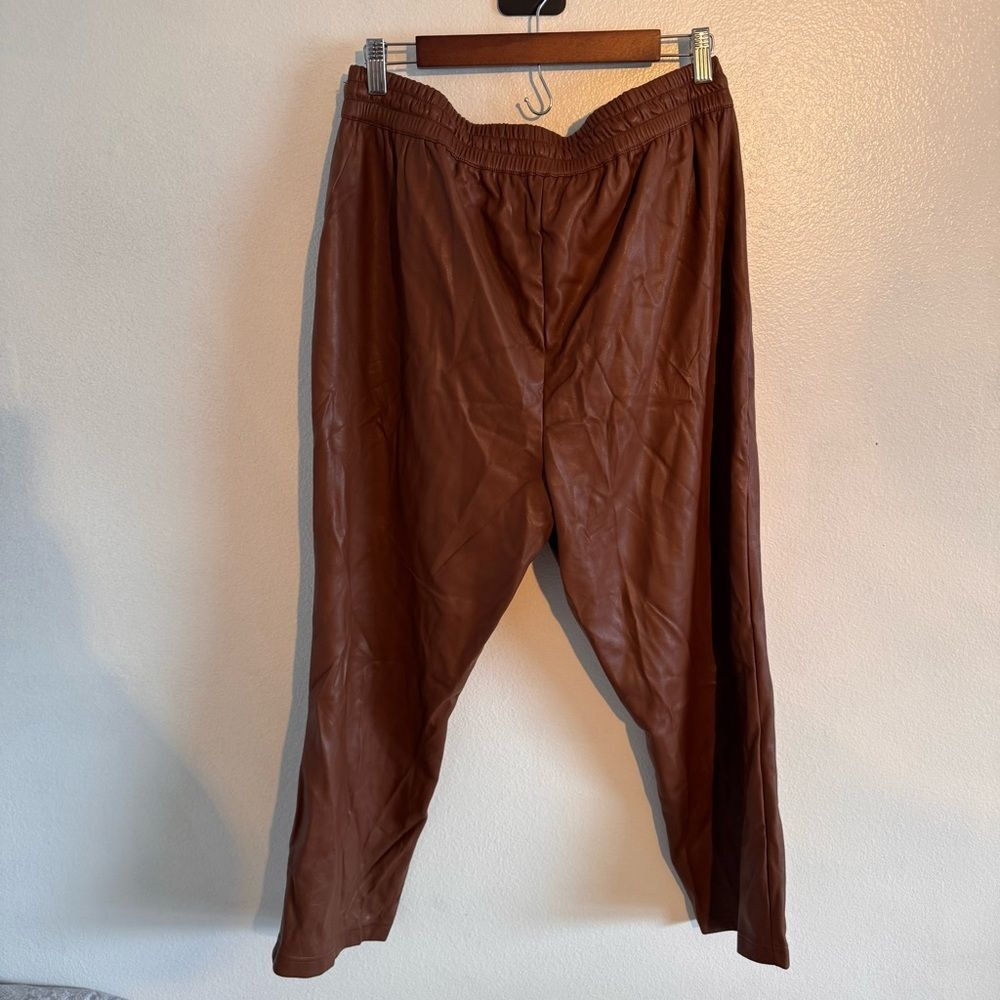 Faux Leather Drawstring Pants Marc New York Andrew Marc Women’s XL Maximalist - Picture 9 of 14